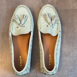 Coach Women's Mint / Blue Norfolk Tassel Loafers